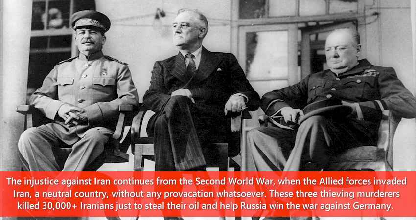 Stalin Churchill Roosevelt invade Iran 1941